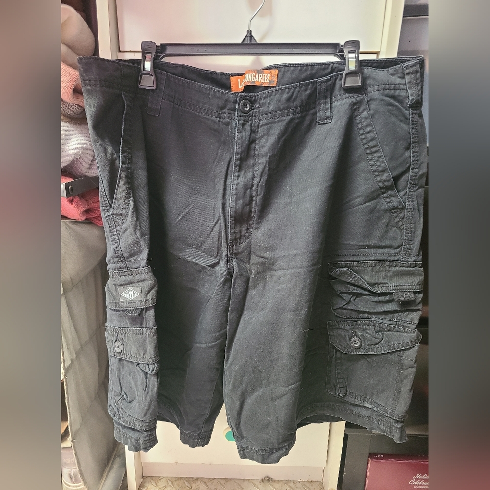 Lee Black Dungaree Shorts